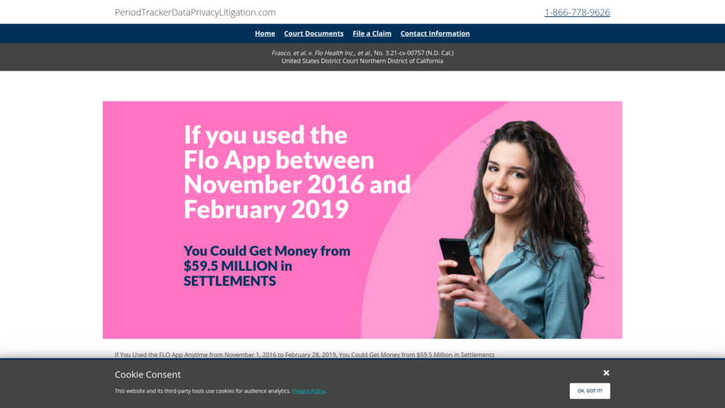 Flo Health-claim-site-screenshot Logo